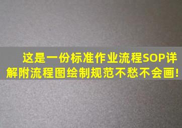 这是一份标准作业流程SOP详解,附流程图绘制规范,不愁不会画!