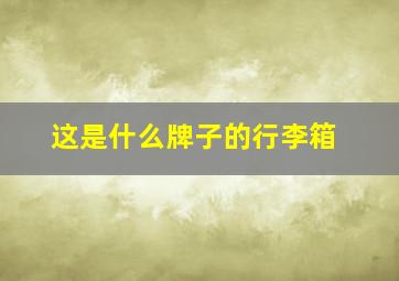 这是什么牌子的行李箱。