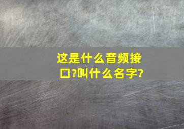 这是什么音频接口?叫什么名字?