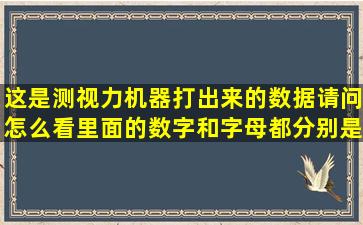 这是测视力机器打出来的数据,请问怎么看,里面的数字和字母都分别是...