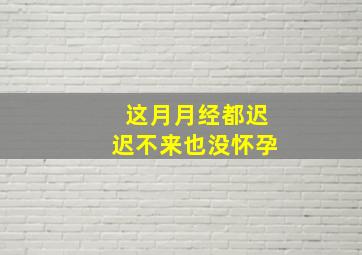 这月月经都迟迟不来,也没怀孕。