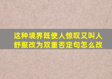 这种境界既使人惊叹又叫人舒服改为双重否定句怎么改(