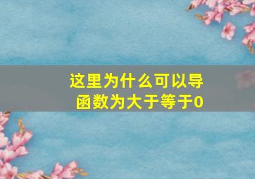 这里为什么可以导函数为大于等于0