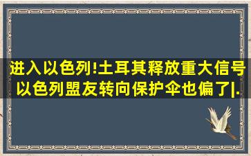 进入以色列!土耳其释放重大信号,以色列盟友转向,保护伞也偏了|...