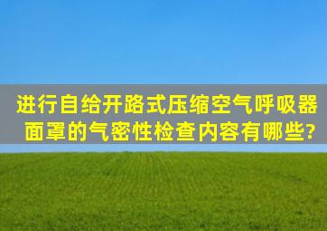 进行自给开路式压缩空气呼吸器面罩的气密性检查内容有哪些?