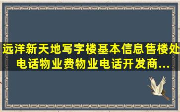 远洋新天地写字楼基本信息,售楼处电话,物业费,物业电话,开发商...