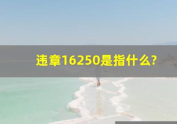 违章16250是指什么?