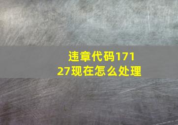 违章代码17127现在怎么处理