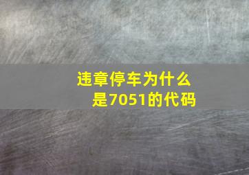 违章停车为什么是7051的代码