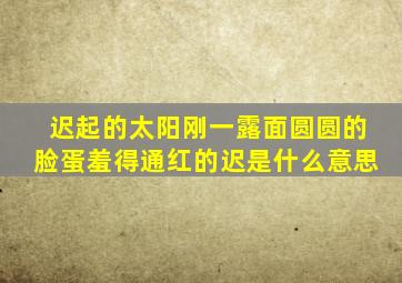 迟起的太阳刚一露面圆圆的脸蛋羞得通红的迟是什么意思