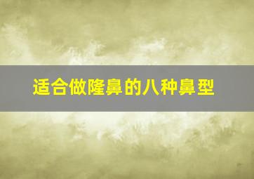 适合做隆鼻的八种鼻型