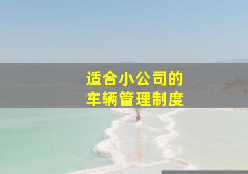 适合小公司的车辆管理制度