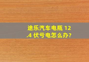 途乐汽车电瓶 12.4 伏,亏电怎么办?