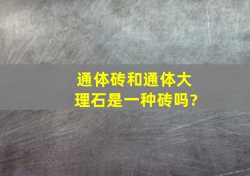 通体砖和通体大理石是一种砖吗?