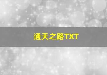 通天之路TXT