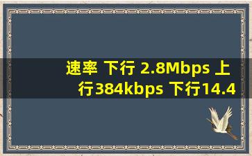 速率 下行 2.8Mbps 上行384kbps 下行14.4Mbps 上行5.76Mbps 下行...