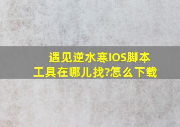 遇见逆水寒IOS脚本工具在哪儿找?怎么下载