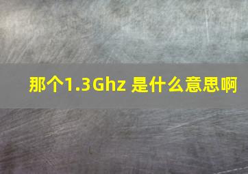 那个1.3Ghz 是什么意思啊