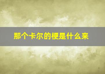 那个卡尔的梗是什么来