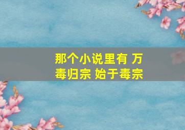 那个小说里有 万毒归宗 始于毒宗