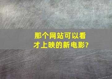 那个网站可以看才上映的新电影?