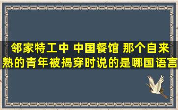 邻家特工中 中国餐馆 那个自来熟的青年被揭穿时说的是哪国语言