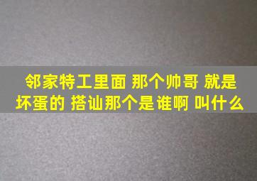 邻家特工里面 那个帅哥 就是坏蛋的 搭讪那个是谁啊 叫什么