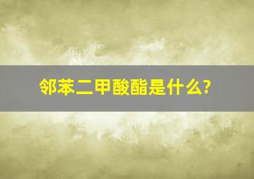 邻苯二甲酸酯是什么?