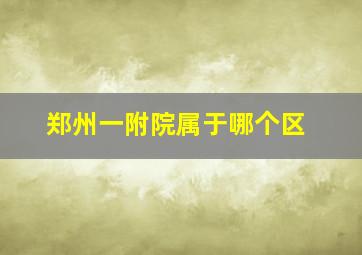 郑州一附院属于哪个区