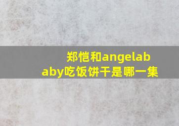 郑恺和angelababy吃饭饼干是哪一集(