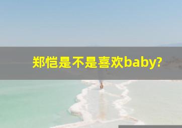 郑恺是不是喜欢baby?