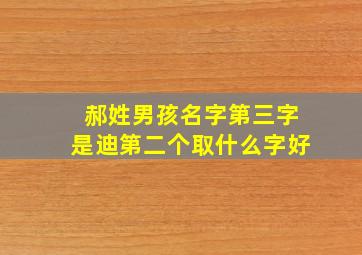 郝姓男孩名字第三字是迪第二个取什么字好