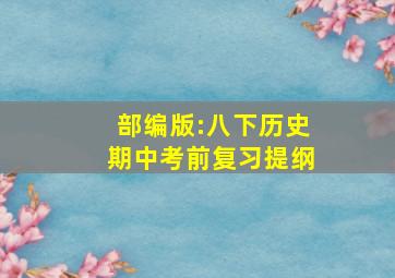 部编版:八下历史《期中考前复习提纲》