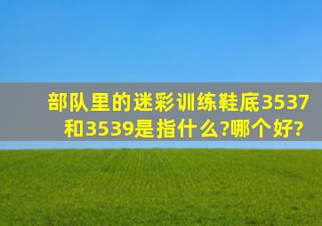 部队里的迷彩训练鞋底3537和3539是指什么?哪个好?