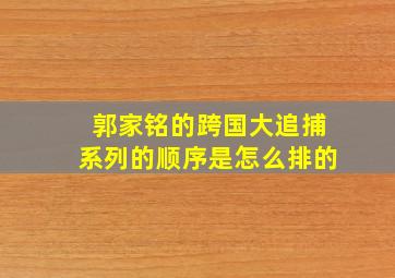 郭家铭的跨国大追捕系列的顺序是怎么排的