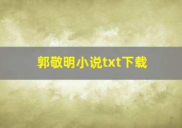 郭敬明小说txt下载