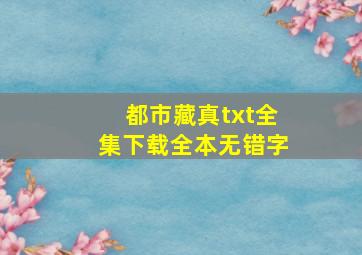 都市藏真txt全集下载。全本无错字