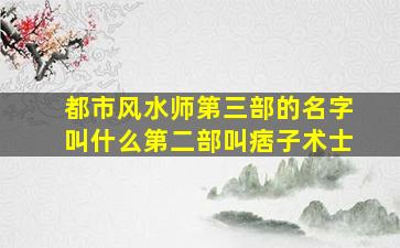 都市风水师第三部的名字叫什么,第二部叫痞子术士