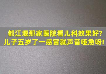 都江堰那家医院看儿科效果好?儿子五岁了,一感冒就声音哑,急呀!