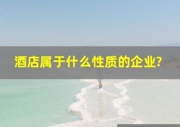 酒店属于什么性质的企业?