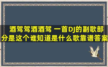 酒驾驾酒酒驾 一首DJ的副歌部分是这个,谁知道是什么歌,靠谱答案