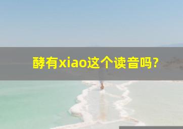 酵有xiao这个读音吗?