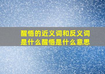 醒悟的近义词和反义词是什么醒悟是什么意思