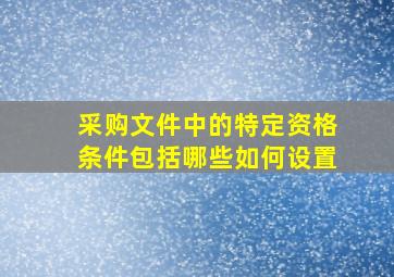 采购文件中的特定资格条件包括哪些如何设置