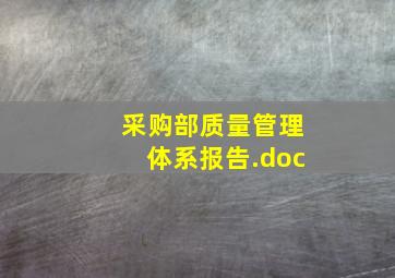 采购部质量管理体系报告.doc