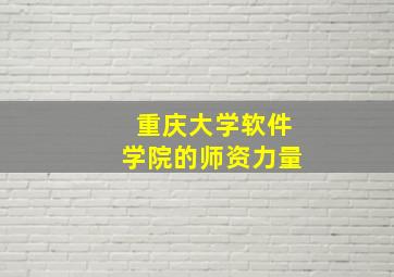 重庆大学软件学院的师资力量