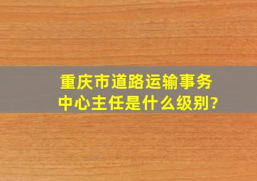 重庆市道路运输事务中心主任是什么级别?