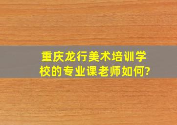 重庆龙行美术培训学校的专业课老师如何?