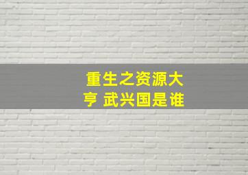 重生之资源大亨 武兴国是谁