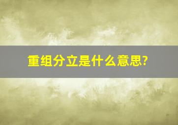 重组分立是什么意思?